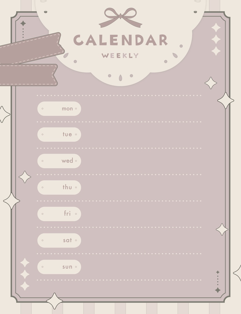 ガーリーな配信スケジュール素材