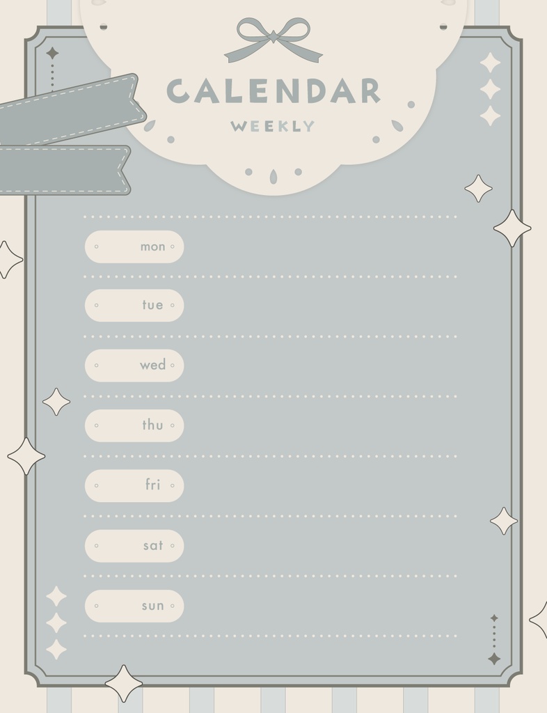 ガーリーな配信スケジュール素材