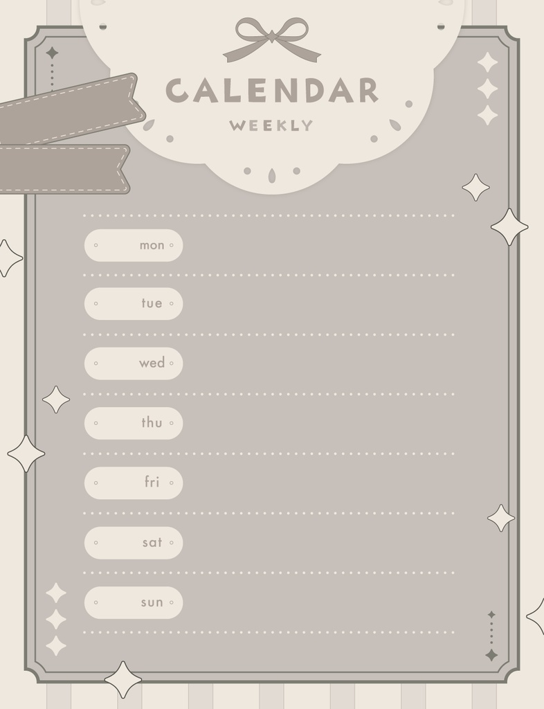 ガーリーな配信スケジュール素材