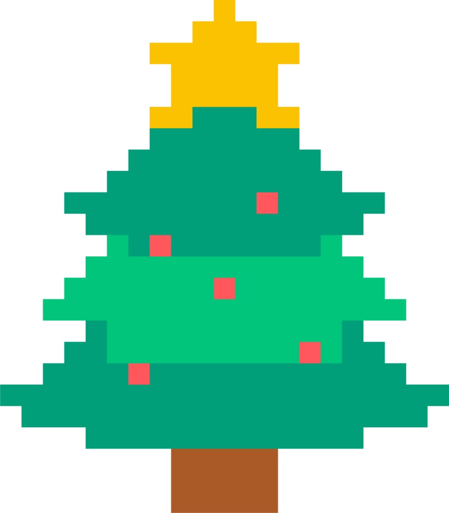 クリスマスのビビッドなドット絵