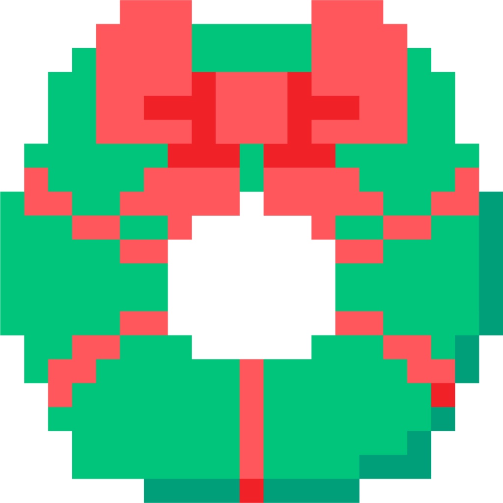クリスマスのビビッドなドット絵