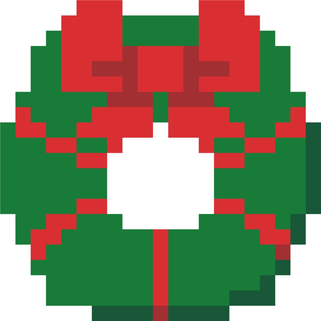 クリスマスのビビッドなドット絵