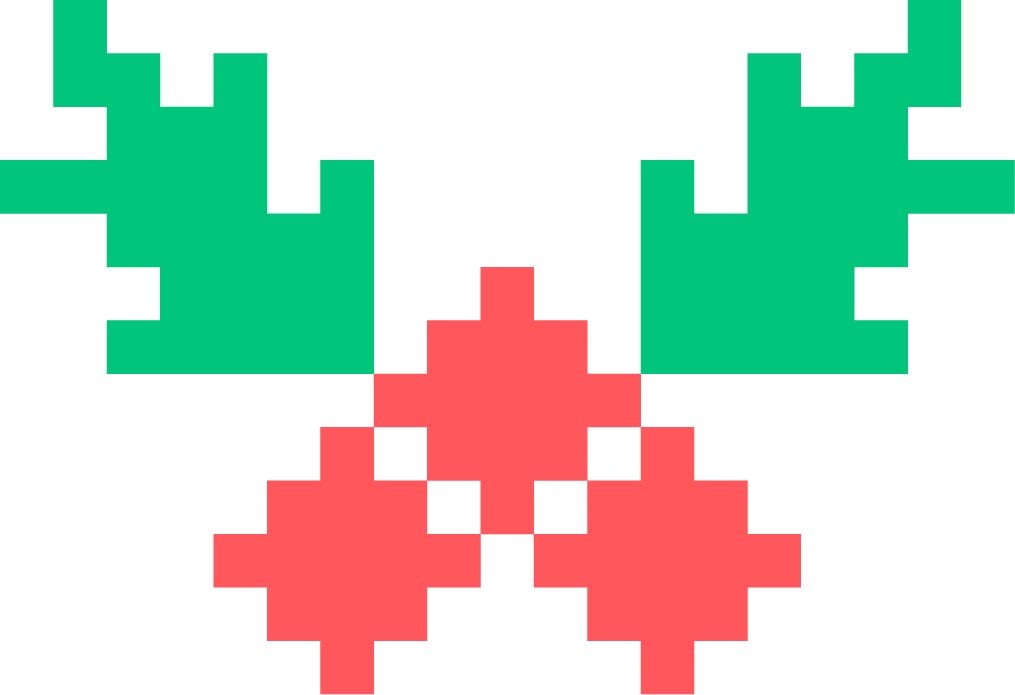 クリスマスのビビッドなドット絵