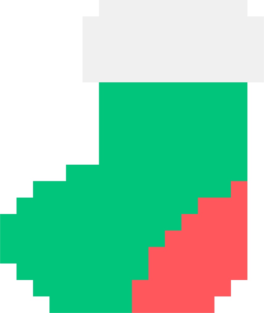 クリスマスのビビッドなドット絵