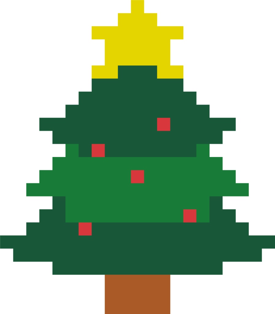 クリスマスのビビッドなドット絵
