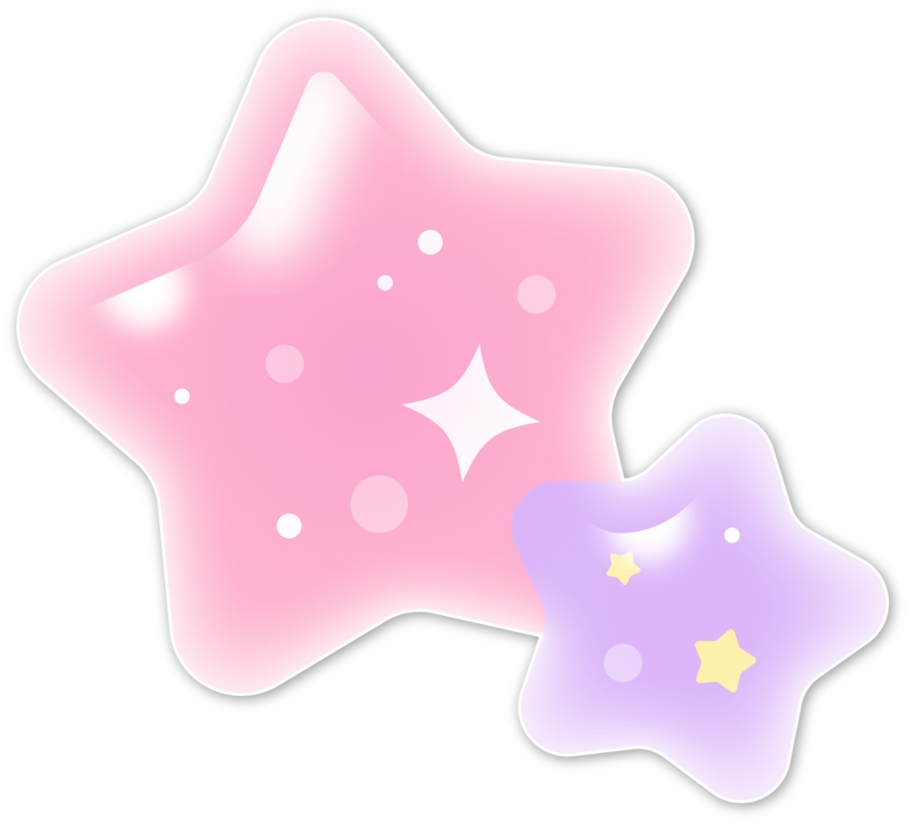 ぷっくりシール風の宇宙イラスト素材