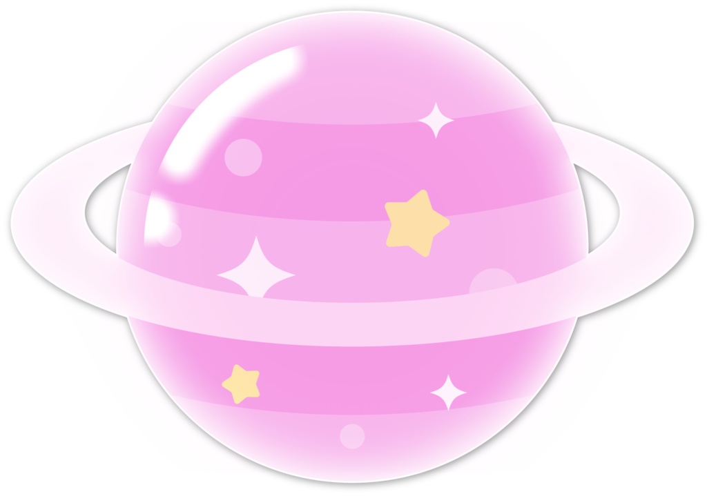 ぷっくりシール風の宇宙イラスト素材