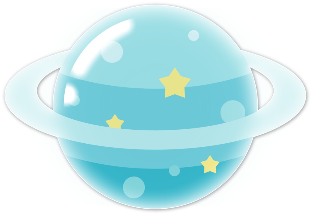 ぷっくりシール風の宇宙イラスト素材