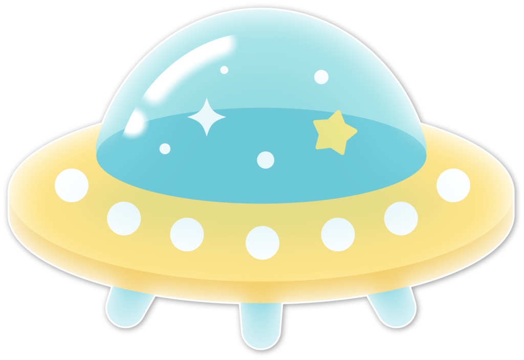 ぷっくりシール風の宇宙イラスト素材