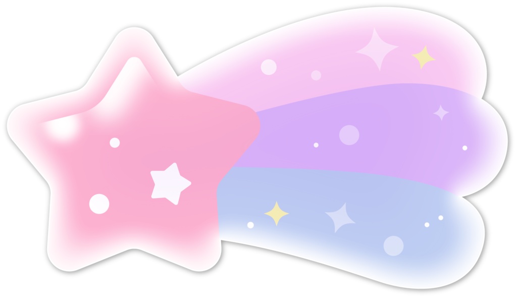 ぷっくりシール風の宇宙イラスト素材