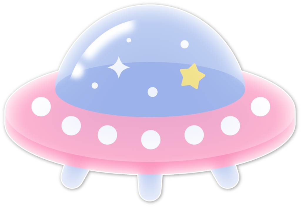 ぷっくりシール風の宇宙イラスト素材