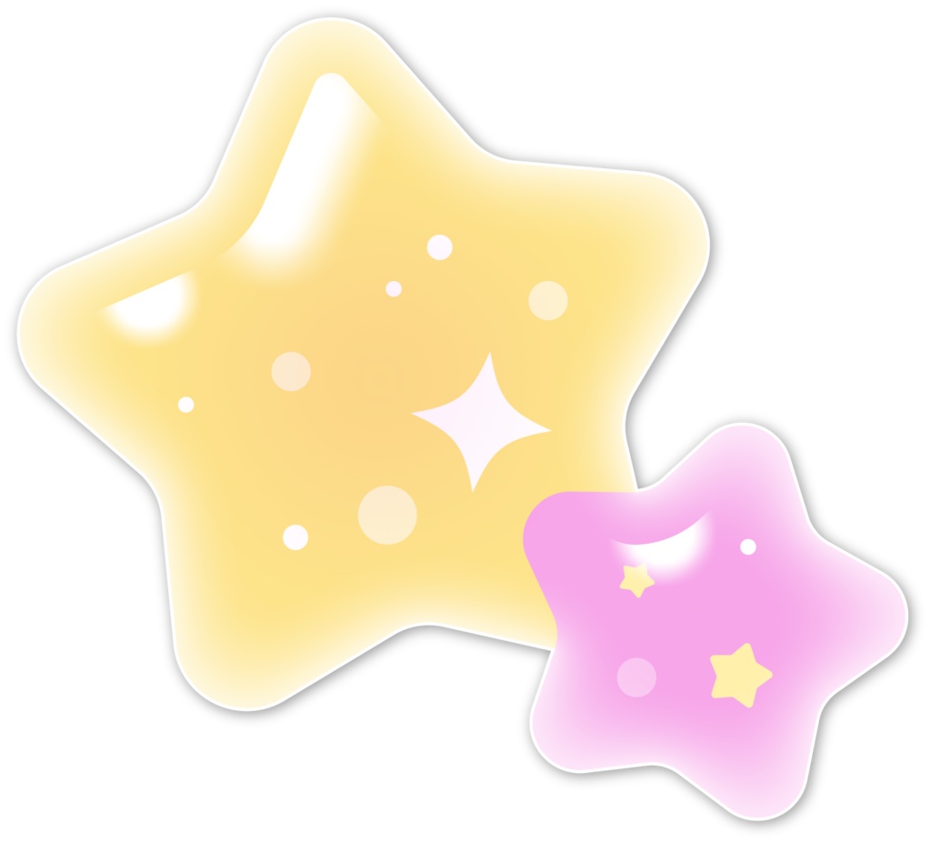 ぷっくりシール風の宇宙イラスト素材