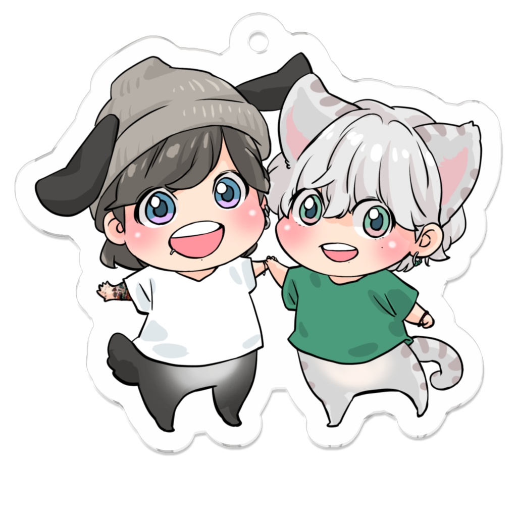 黒兎銀虎アクキー