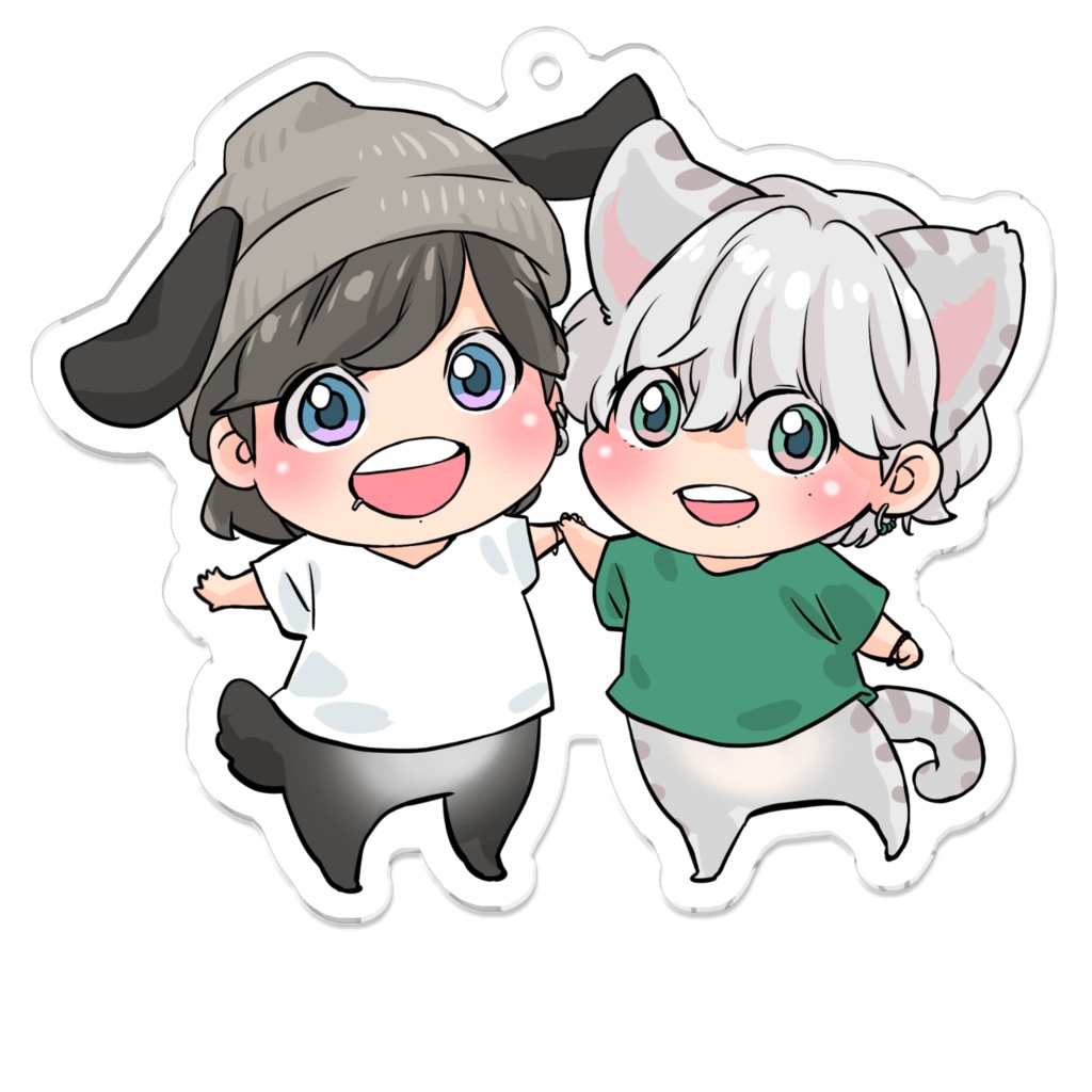 黒兎銀虎アクキー 7cm