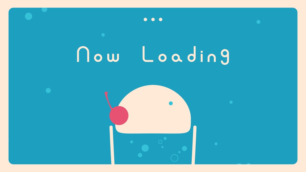 【配信者向け】クリームソーダのかわいい配信待機画面_青【ループ素材】