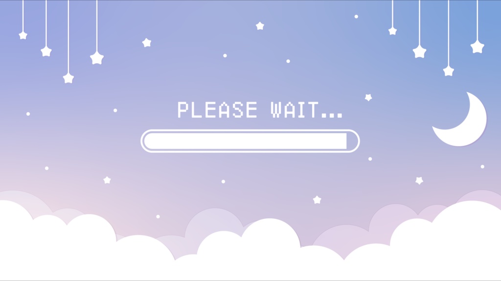 【配信者向け】かわいい夜空の待機画面アニメーション