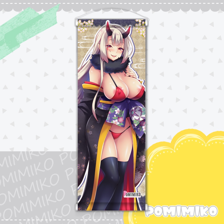 鬼娘の和風ミニタペストリー