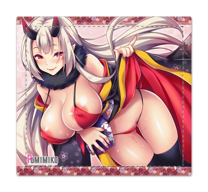 鬼娘の和風捺印マット