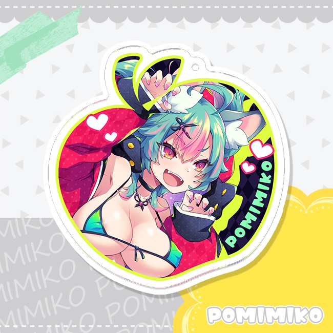 がおー🐺キーホルダー(コーティングver)