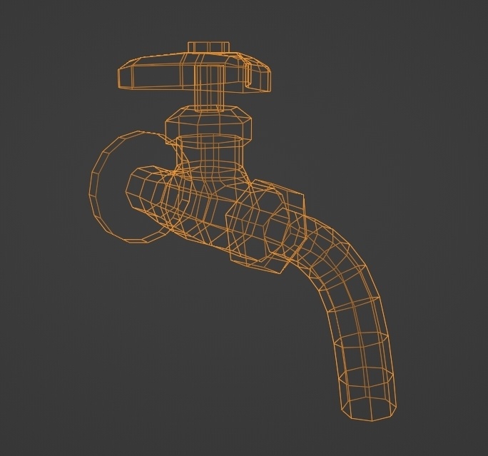 ローポリ蛇口【3Dモデル】