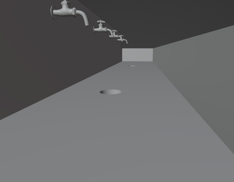 【蛇口付き】水飲み場(手洗い場)【3Dモデル】