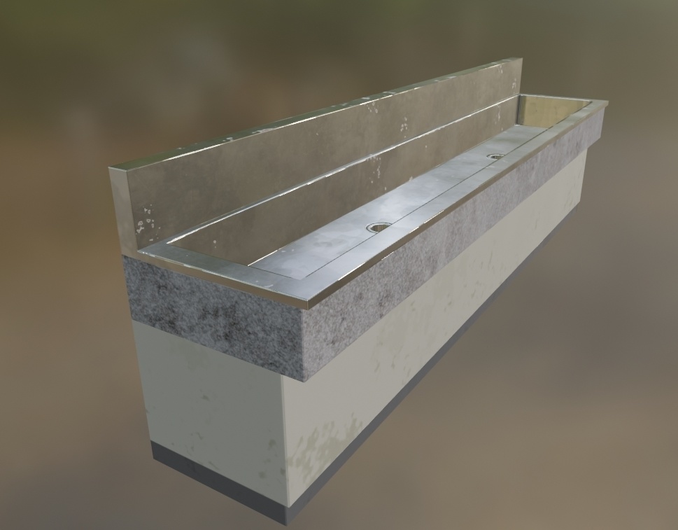 【蛇口付き】水飲み場(手洗い場)【3Dモデル】