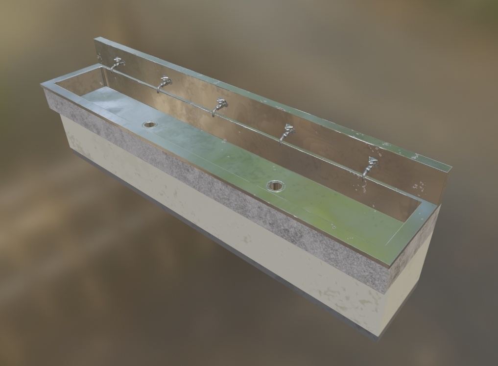 【蛇口付き】水飲み場(手洗い場)【3Dモデル】