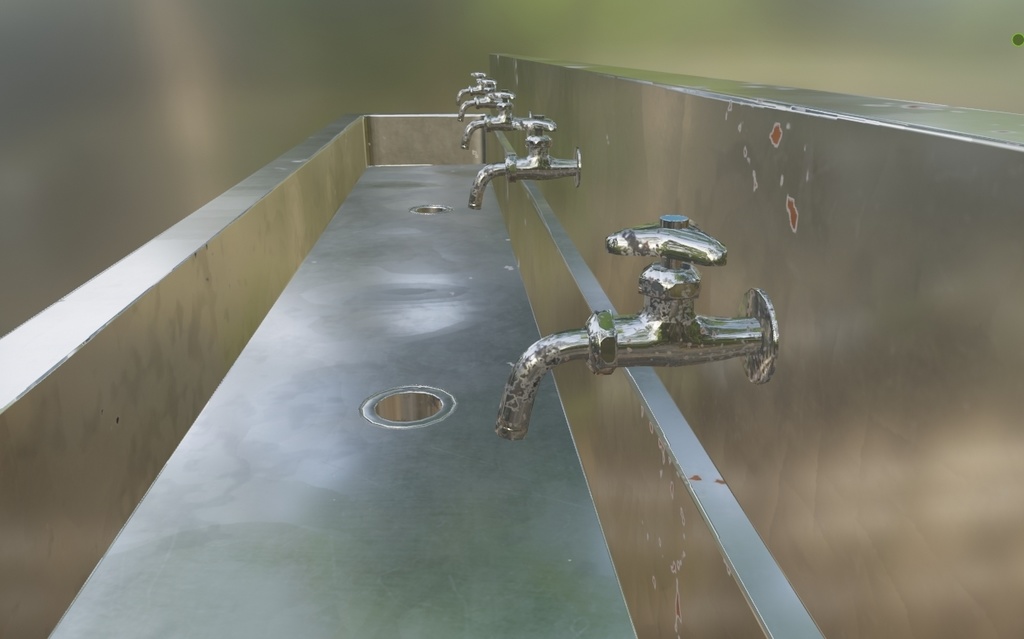 【蛇口付き】水飲み場(手洗い場)【3Dモデル】