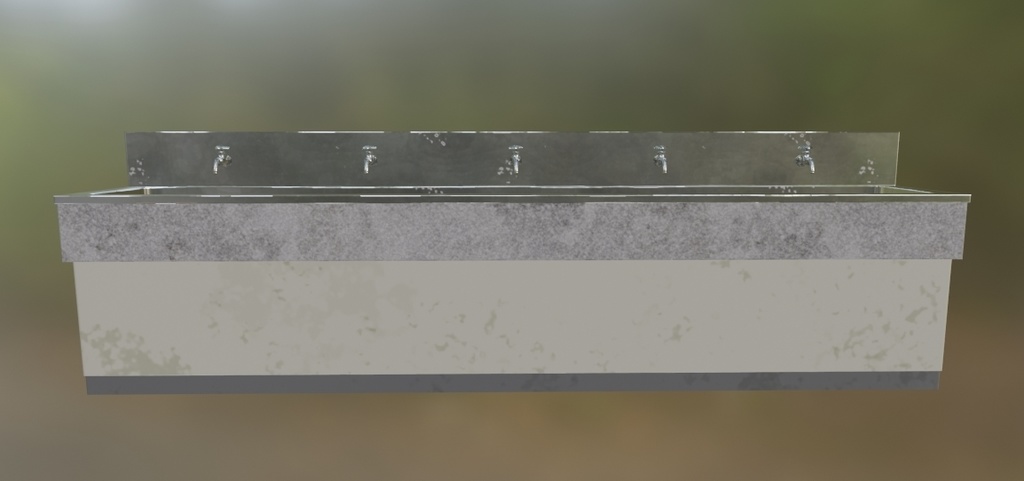 【蛇口付き】水飲み場(手洗い場)【3Dモデル】