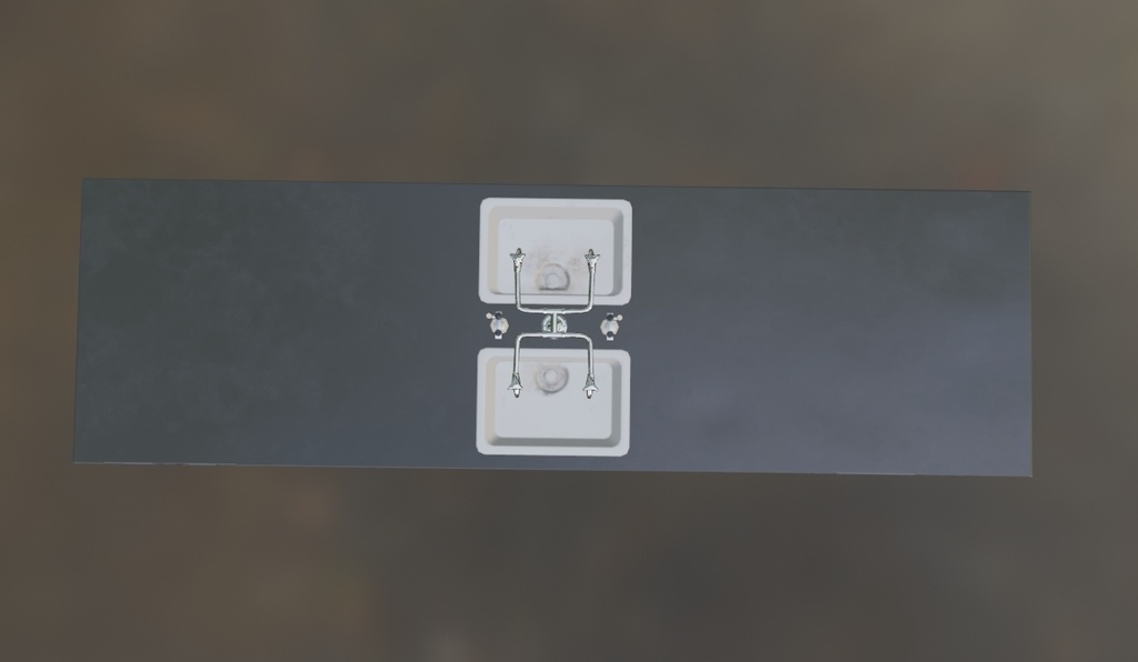 【ローポリ】理科室 実験台A(椅子付き)