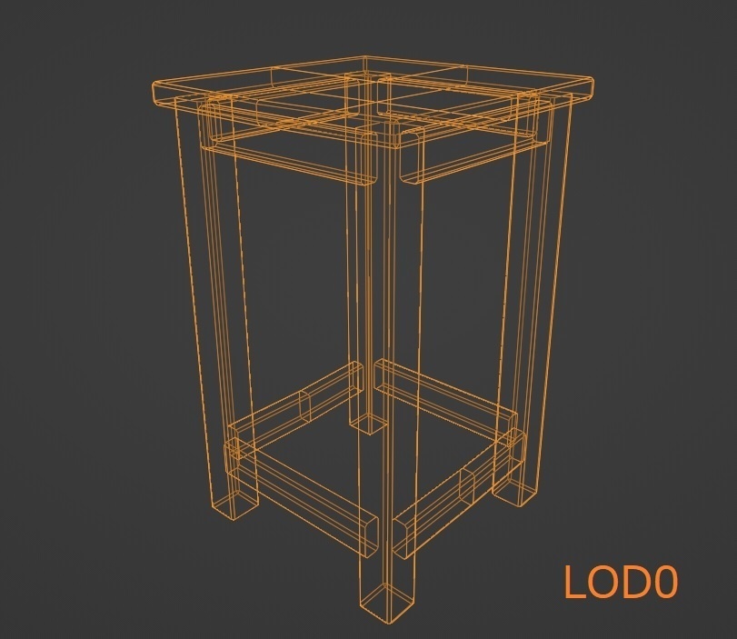 【ローポリ】理科室 実験台A(椅子付き)