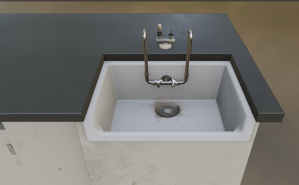 【ローポリ】理科室 実験台B