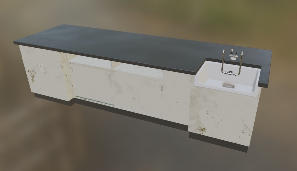 【ローポリ】理科室 実験台B