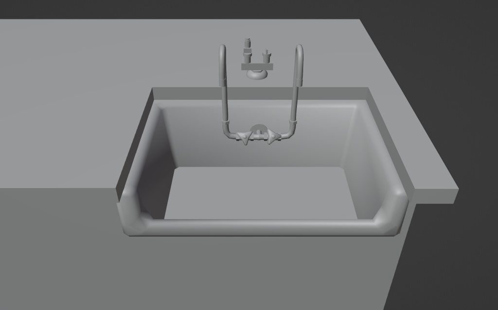 【ローポリ】理科室 実験台B