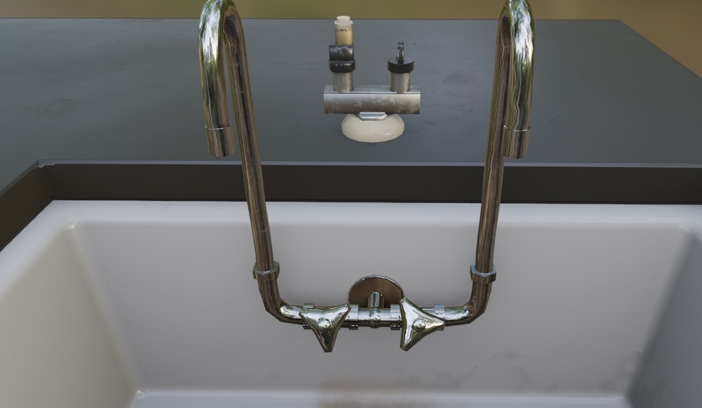 【ローポリ】理科室 実験台B