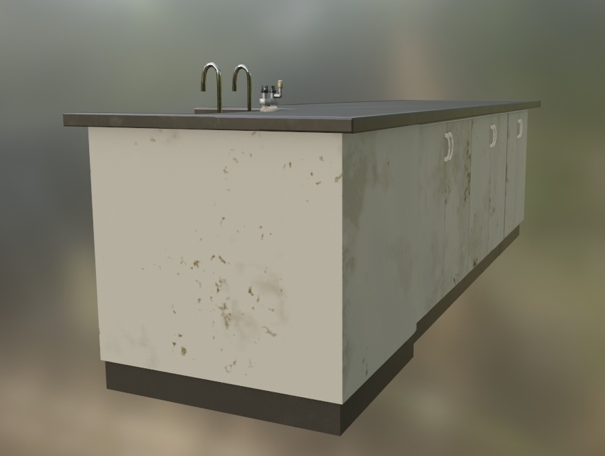 【ローポリ】理科室 実験台B