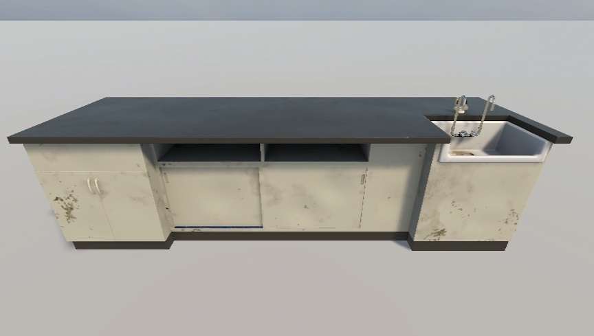 【ローポリ】理科室 実験台B