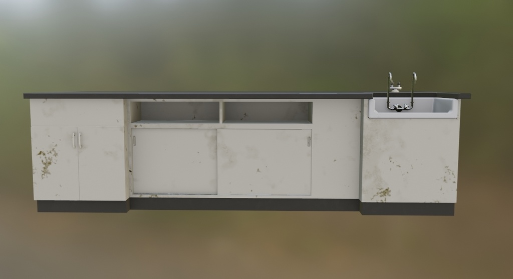 【ローポリ】理科室 実験台B