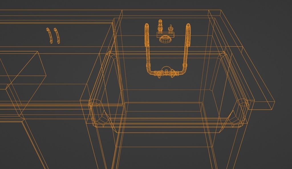 【ローポリ】理科室 実験台B