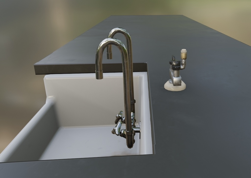 【ローポリ】理科室 実験台B