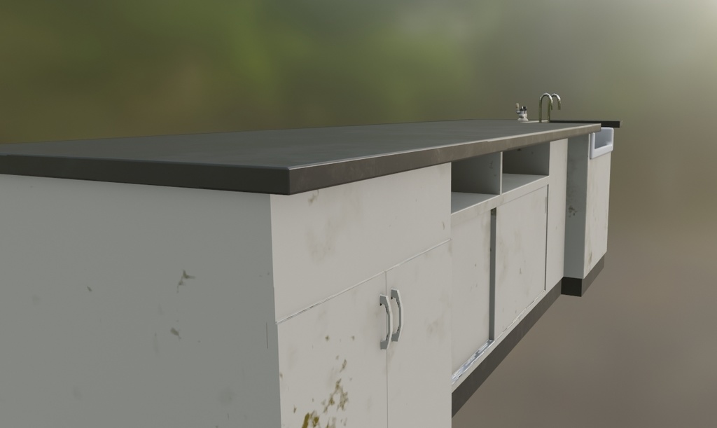 【ローポリ】理科室 実験台B