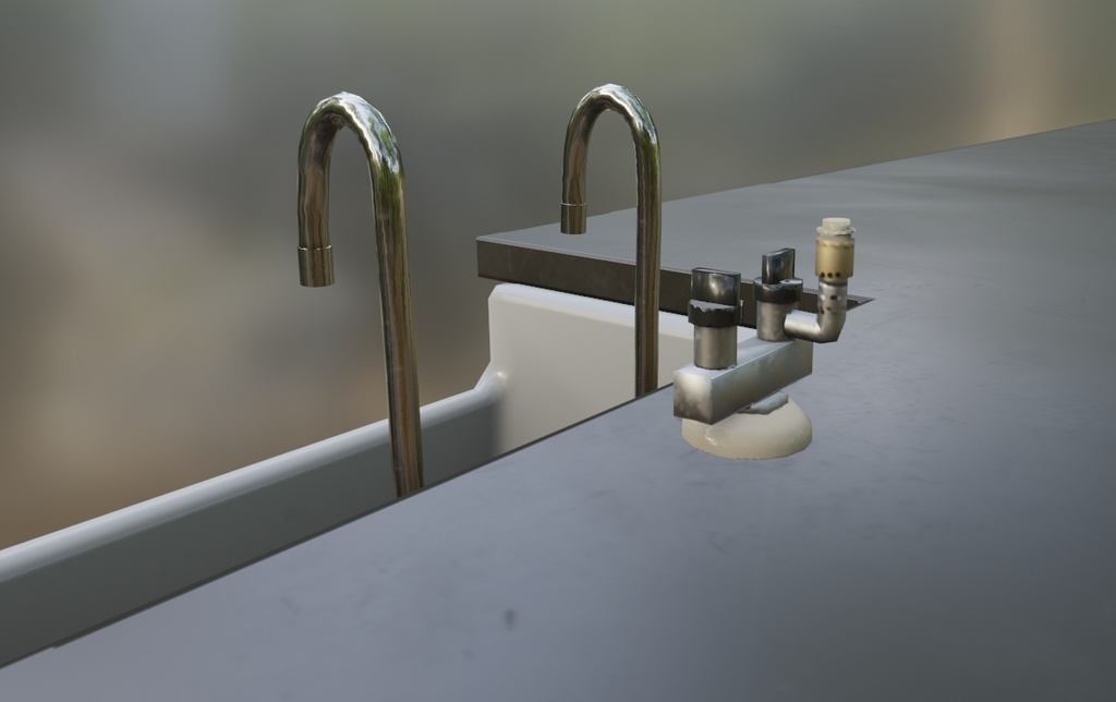 【ローポリ】理科室 実験台B