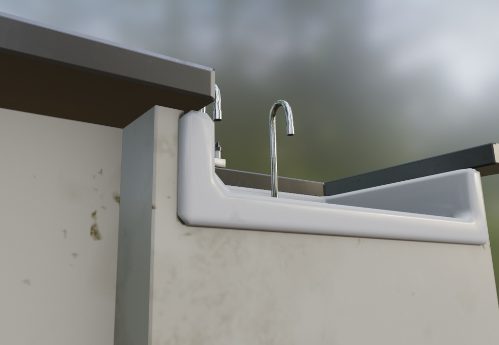 【ローポリ】理科室 実験台B