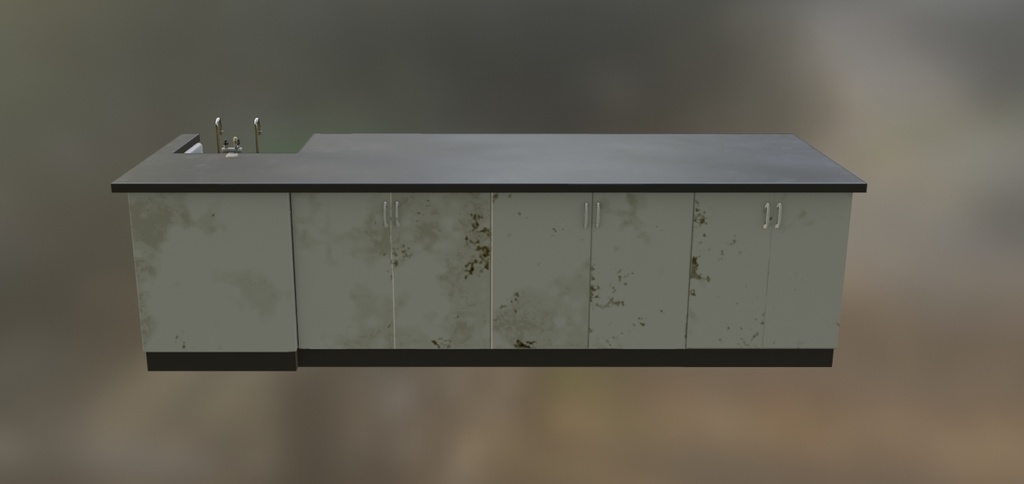 【ローポリ】理科室 実験台B