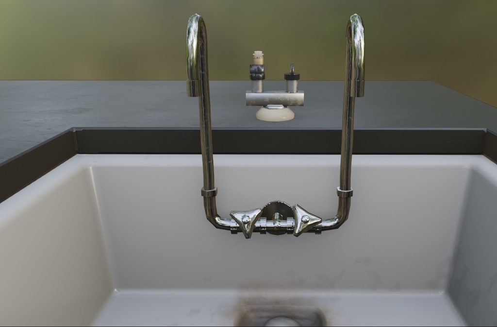 【ローポリ】理科室 実験台B