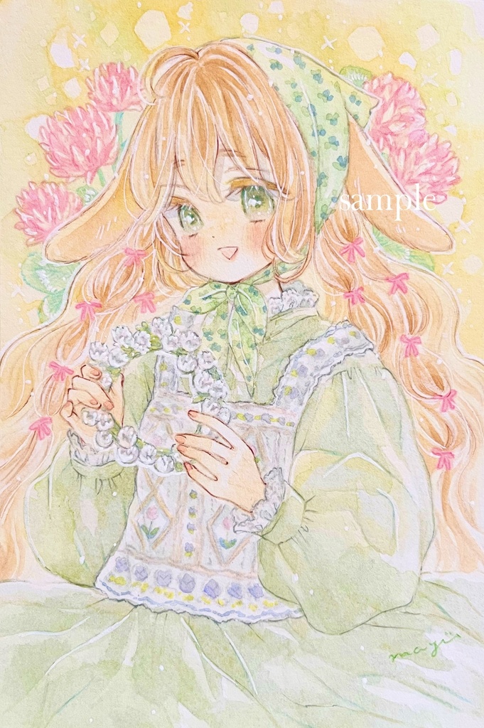 うさぎと白詰草