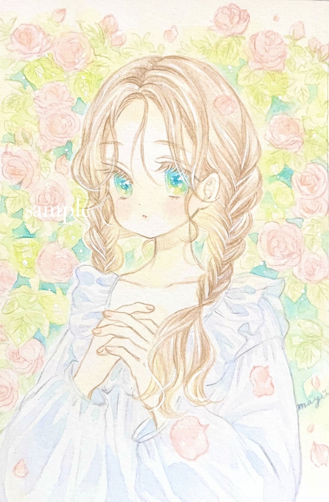 薔薇の中の女の子