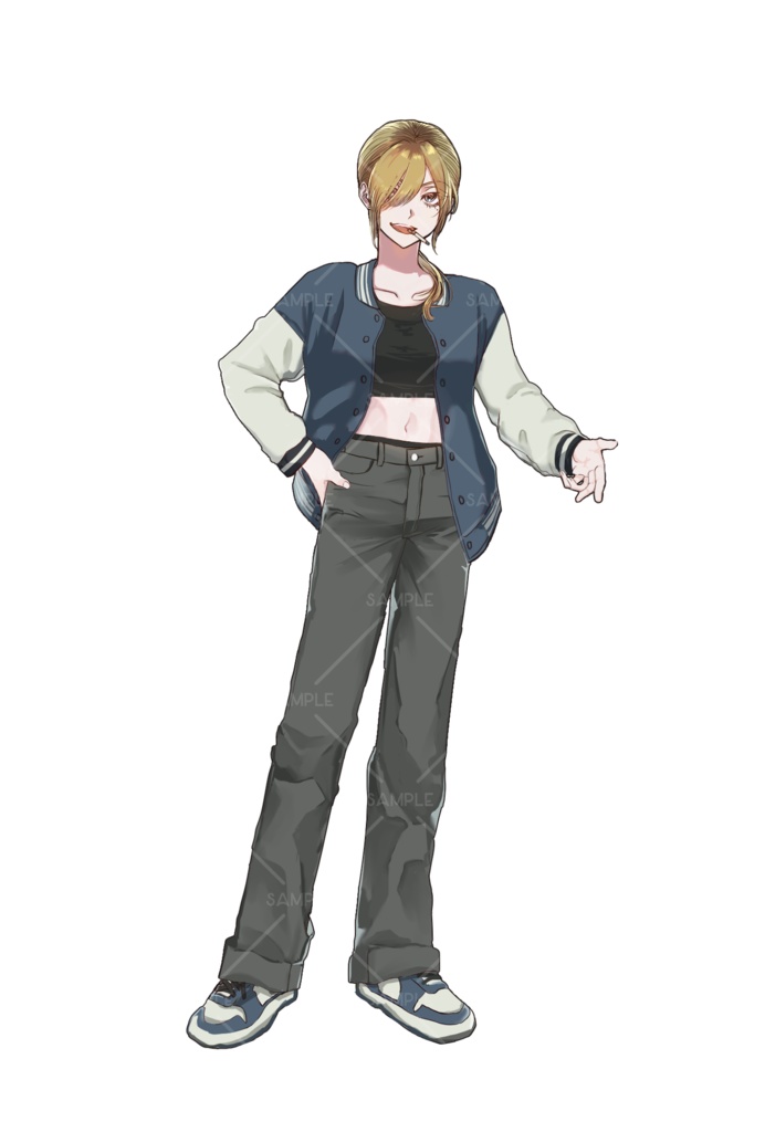 【立ち絵素材】フリー素材/全身/女性/金髪