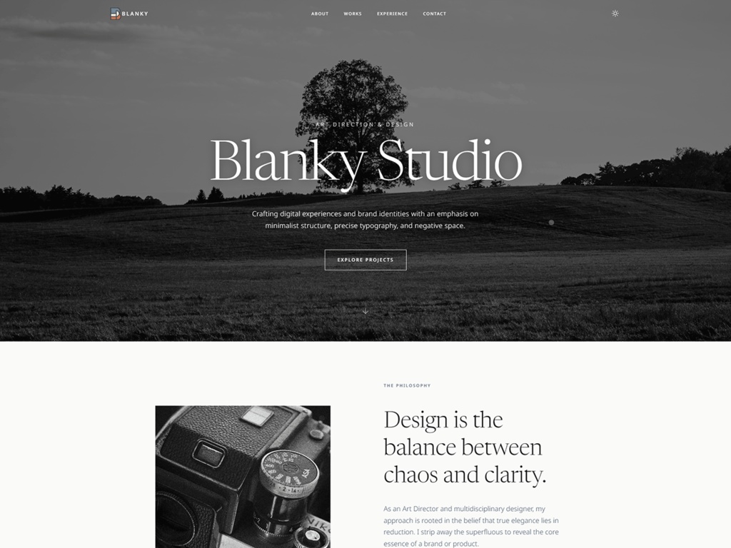WordPressテーマ Blanky Studio — Blanky用ポートフォリオ子テーマ