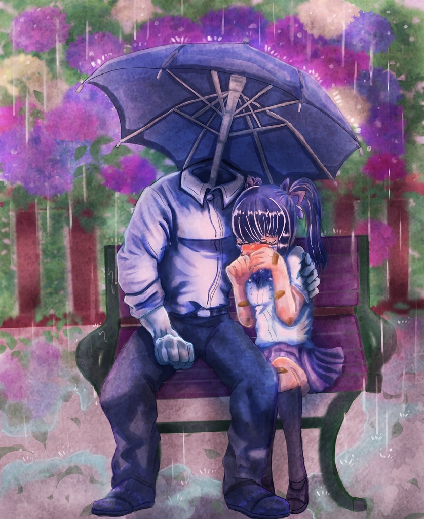 雨の日の記憶 キャンバスイラスト ちょびこ屋さん Booth
